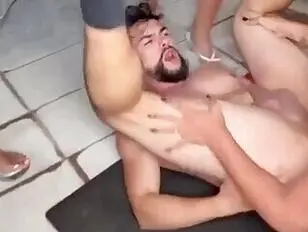 Trans gang fucks white guy 