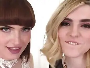 Natalie and Ella sharing a cock