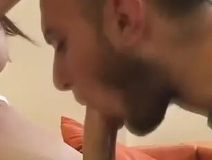 Guy sucks the cum out if MC big dick