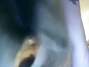 Blue eyed blond shemale stufing a dude's mouth