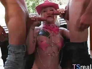 TS Girl Lena Moon Gets Assfucked By Cowboys